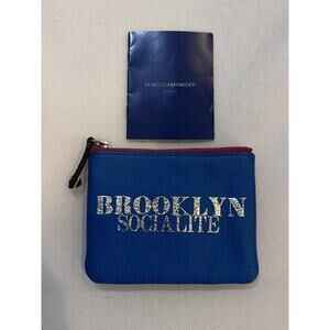 Rebecca Minkoff Coin Purse Bag Brooklyn Socialite Key Ring Blue Leather